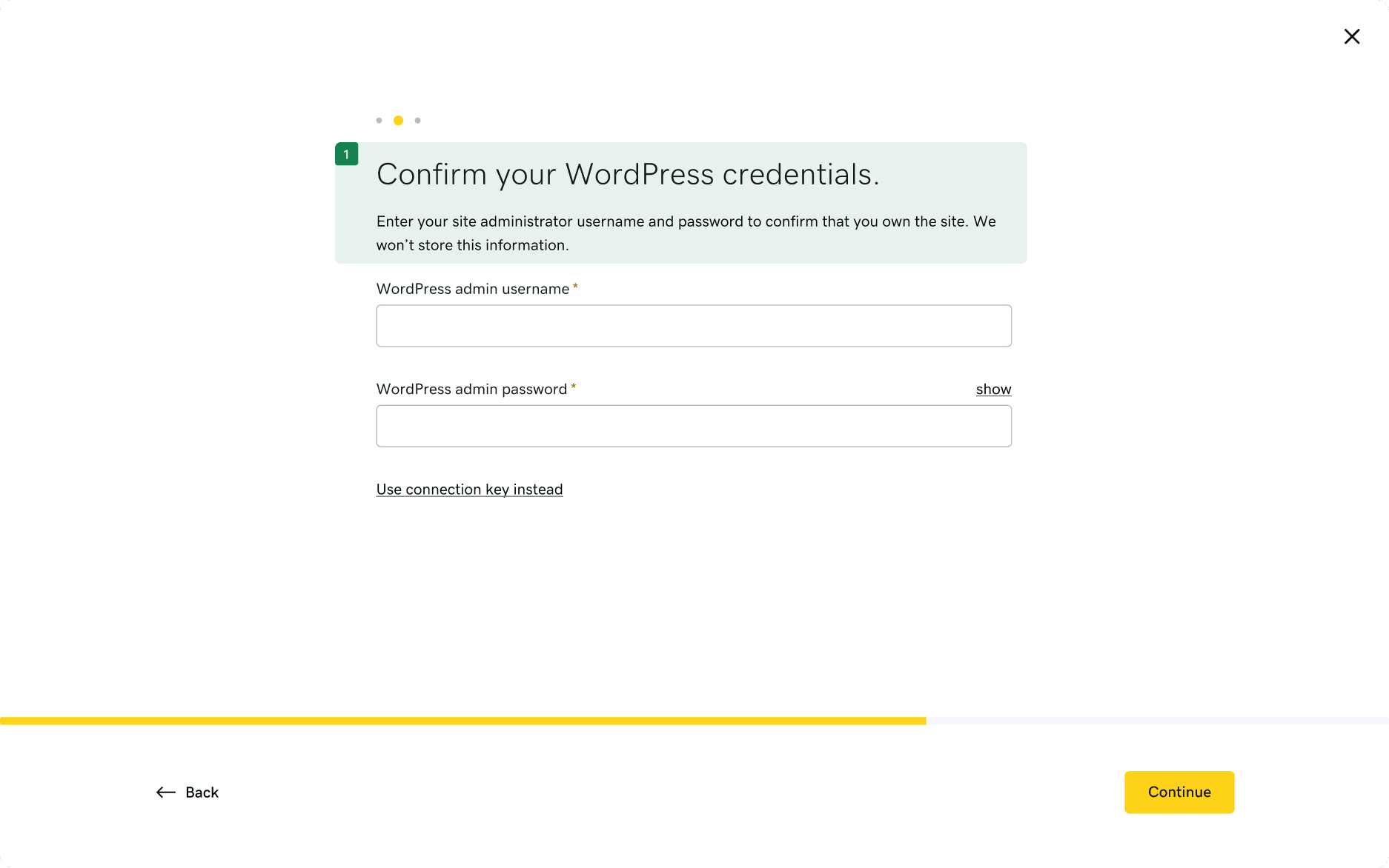 Redesigned error state with annotated improvements