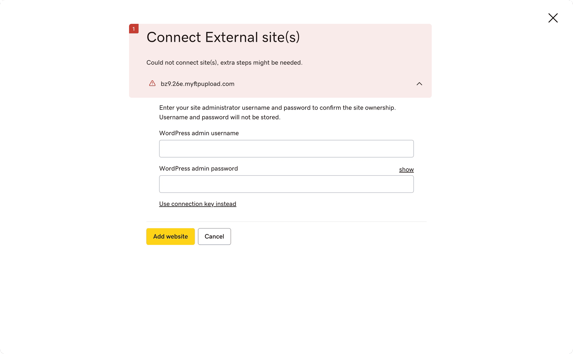Error state with annotated issues
